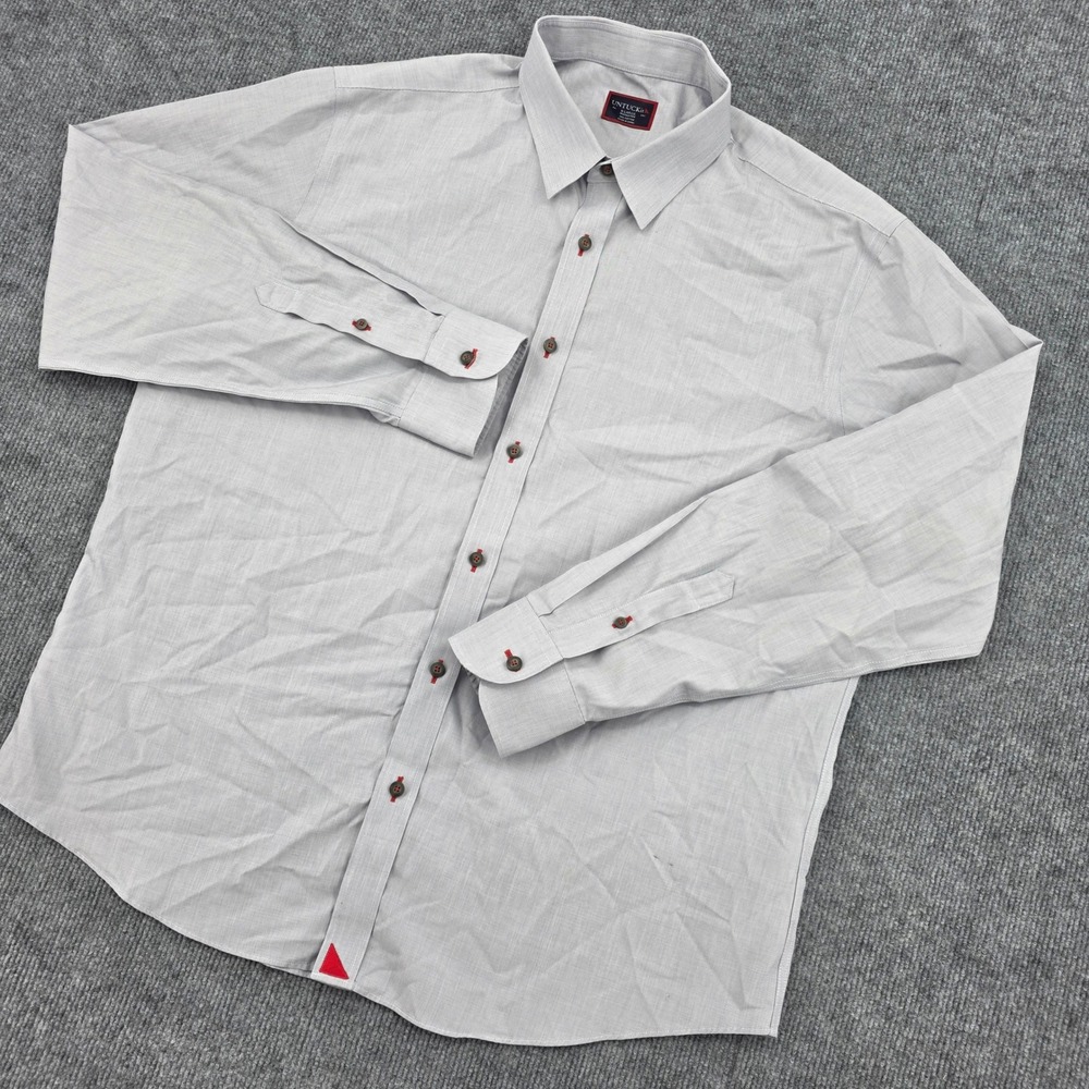 UNTUCKit Rubican WF Grey Wrinkle Free Button Down Shirt Mens XL Regular Fit